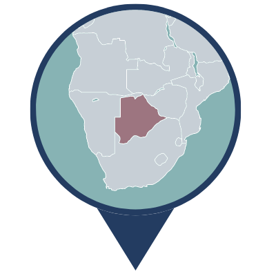 Botswana in Africa - Map Pin